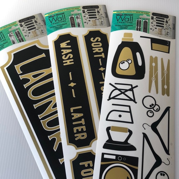 Laundry Room Wall Decal Set - Black and Gold Home Laundry 101 Décor - Picture 7 of 7